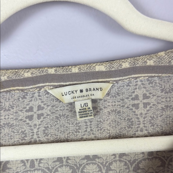 Lucky Brand Light Pink & Purple Long Sleeve Relaxed Blouse Size Large - Picture 3 of 9